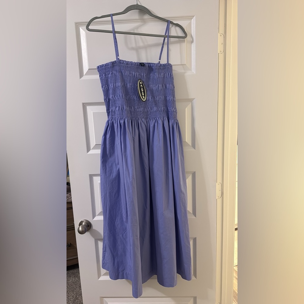 Purple Midi Dress with Spaghetti Straps